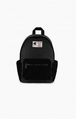 Champion 1919 Logo Teddy Backpack Tasky Damske Čierne | 5619-ZPLQV