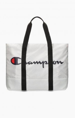 Champion 1919 Script Logo Tote Bag Tasky Damske Biele | 4057-UIMQJ