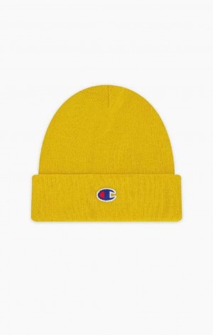 Champion C Logo Recycled Yarn Beanie Hat Klobuky Panske Zlate | 8591-WDMTI