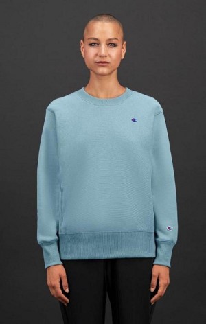 Champion C Logo Reverse Weave Sweatshirt Mikiny Damske Tyrkysové Modre | 5128-BXCGK