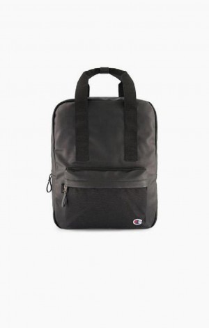 Champion C Logo Vegánske Kozene Backpack Tasky Panske Čierne | 2538-SJEYF