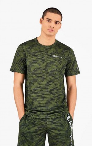 Champion Camo Quick Dry Tréningová T-Shirt Tricko Panske Zelene | 9760-MNSOQ