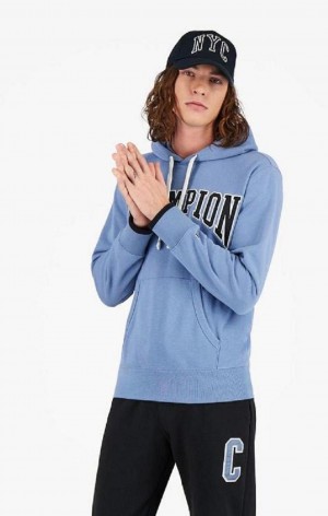 Champion Collegiate Logo Hoodie Mikina s Kapucnou Panske Tyrkysové Modre | 5324-DOUCY