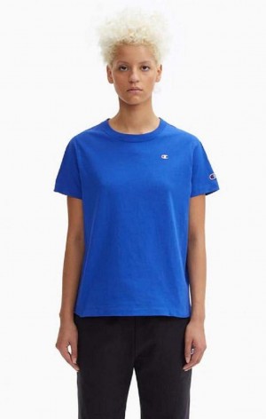 Champion Crew Neck T-Shirt Tricko Damske Modre | 5279-NGLAF