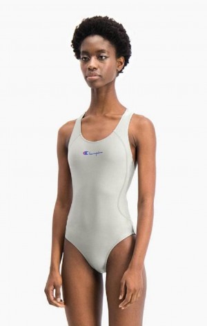 Champion Cross Back Scoop Neck Swimsuit Plavky Damske Svetlo Siva | 0761-ZVOXP