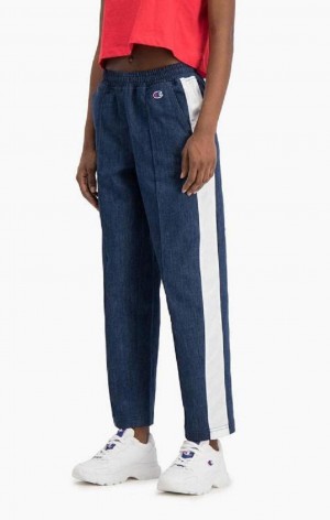 Champion Denim Stripe Flared Tracking Pants Jogger Nohavice Damske Tyrkysové Modre | 6973-NTBGV