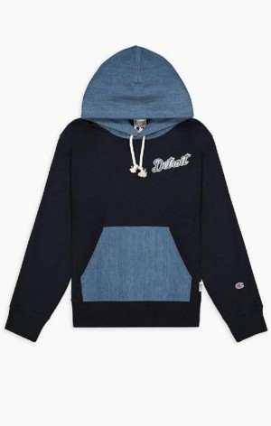 Champion Detroit MLB Denim + Reverse Weave Hoodie Mikina s Kapucnou Panske Tmavo Modre | 4106-MPLHA