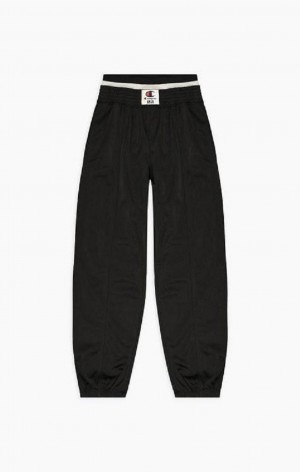 Champion Double Pásom Cigarette Tracking Pants Jogger Nohavice Damske Čierne | 7605-SNIFX