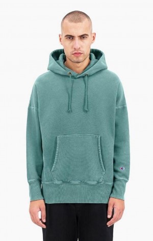 Champion Drop Shoulder Reverse Weave Hoodie Mikina s Kapucnou Panske Zelene | 9604-ECFUD