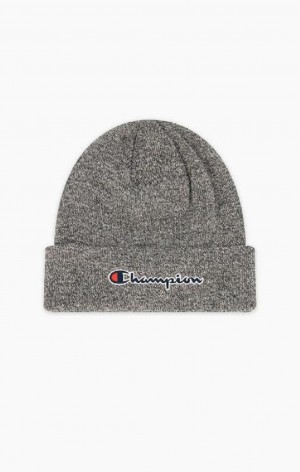 Champion Embroidered Script Logo Beanie Hat Klobuky Panske Tmavo Siva | 3641-LSPCE