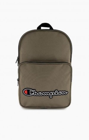 Champion Felt Script Logo Air Mesh Backpack Tasky Panske Hnede | 0473-ZJAFH