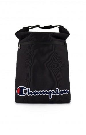 Champion Folding Top Script Logo Backpack Tasky Damske Čierne | 6385-WFAPV