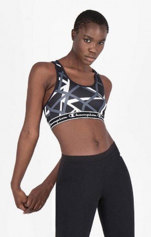 Champion Geometric Print Sports Bra Sportova Podprsenka Damske Čierne | 3467-IWREY