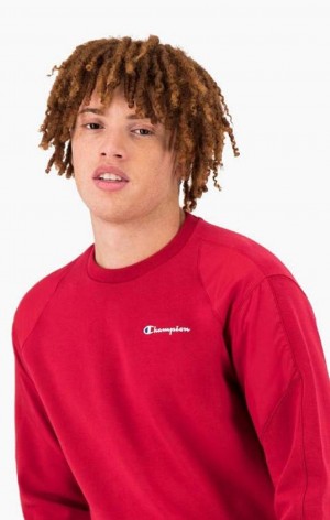 Champion Grafika Logo Print Polstrované Insert Sweatshirt Mikiny Panske Červené | 5234-MOFLI