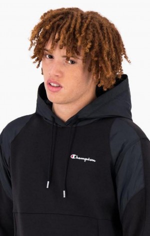 Champion Grafika Logo Print Polstrované Insert Hoodie Mikina s Kapucnou Panske Čierne | 9780-QJXIL