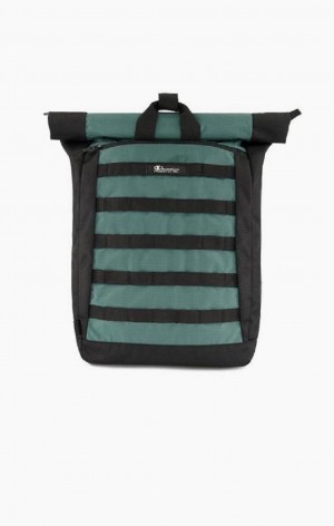 Champion Jacquard Logo Ripstop Coated Backpack Tasky Panske Zelene | 1847-EBDJA