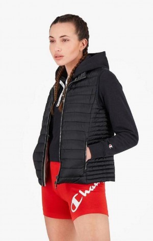 Champion Lahke Polstrované Gilet Tricko Damske Čierne | 5127-AYHLZ