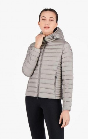 Champion Lahke Polstrované S Kapucňou Jacket Bundy Damske Biele | 4619-KFVNH