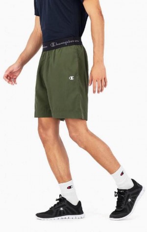 Champion Logo Tape Microfibre Performance Shorts Kratasy Panske Zelene | 1328-GHIEO