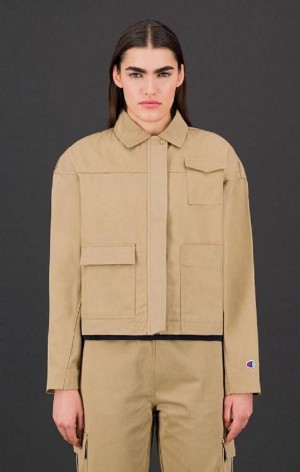 Champion Military Inspired Cropped Jacket Bundy Damske Svetlo Hnede | 1679-YFHWC