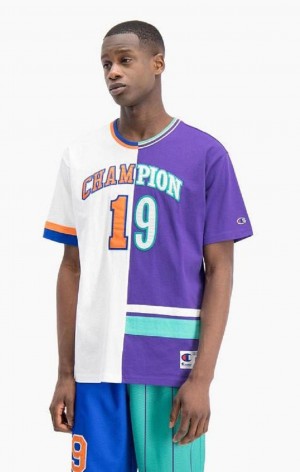 Champion NBMIX Patchwork 'Champion 19' Basketball Tricko Panske Biele Nachový | 6312-HRNAK