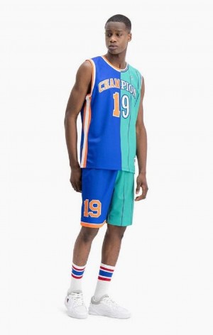 Champion NBMIX Patchwork 'Champion 19' Basketball Tricko Panske Modre | 9853-VINEZ