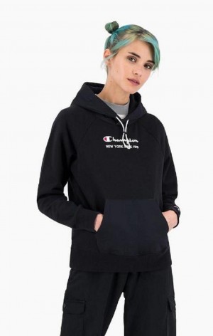 Champion New York Hoodie Mikina s Kapucnou Damske Čierne | 8421-WISFR