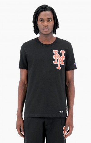 Champion New York MLB T-Shirt Tricko Panske Čierne | 4190-KHTZN