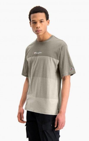 Champion Ombré Panelled T-Shirt Tricko Panske Zelene | 4087-TIKYF