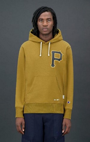 Champion Pittsburgh MLB Reverse Weave Hoodie Mikina s Kapucnou Panske Olivovo Zelená Zelene | 4721-RALNB