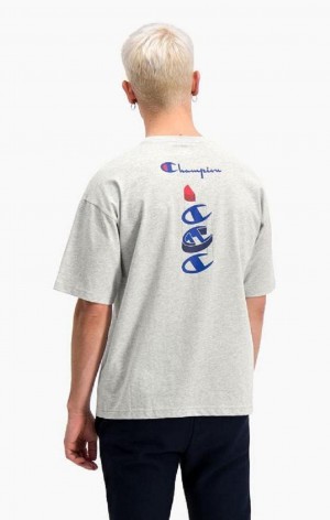 Champion Products Inc. Logo T-Shirt Tricko Panske Svetlo Siva | 0735-VUBIO