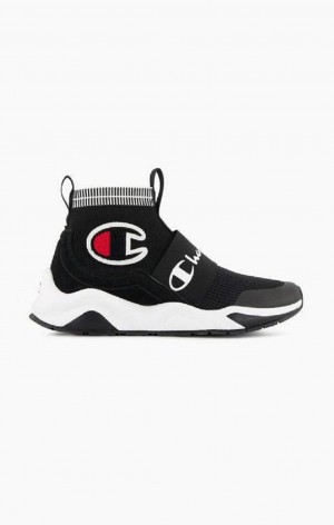 Champion Rally C Logo Sock Runner Trainers Tenisky Panske Čierne | 7841-AXPDY