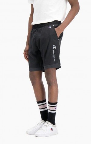 Champion Reflective Script Logo Shorts Kratasy Panske Čierne | 9758-YIWFP