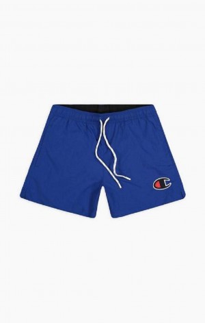 Champion Satin C Logo Swim Shorts Plavky Panske Modre | 7490-DKICJ