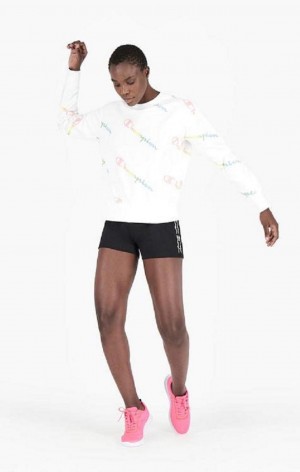 Champion Script Logo Print Shorts Kratasy Damske Čierne | 2145-DHLFJ