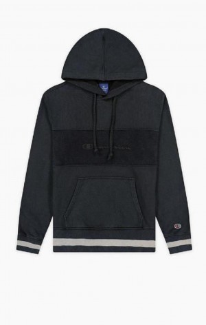 Champion Script Logo Reverse Weave Hoodie Mikina s Kapucnou Panske Čierne | 6485-SCEGI