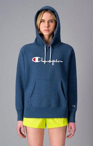 Champion Script Logo Reverse Weave Hoodie Mikina s Kapucnou Damske Tyrkysové | 4081-GHQXI