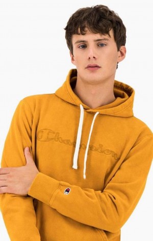 Champion Script Logo Washed Reverse Weave Hoodie Mikina s Kapucnou Panske Oranžové | 3789-HAGOL