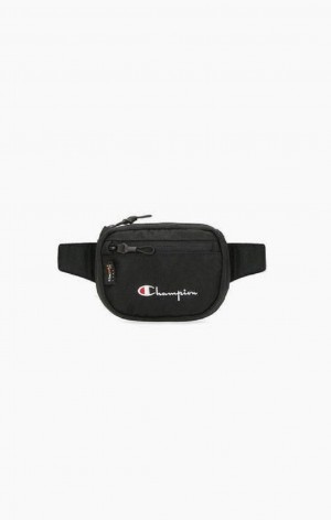 Champion Script Logo Zip Belt Bag Tasky Panske Čierne | 5683-ZJRPW