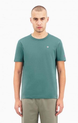 Champion Small C Logo T-Shirt Tricko Panske Zelene | 2348-OMRLS