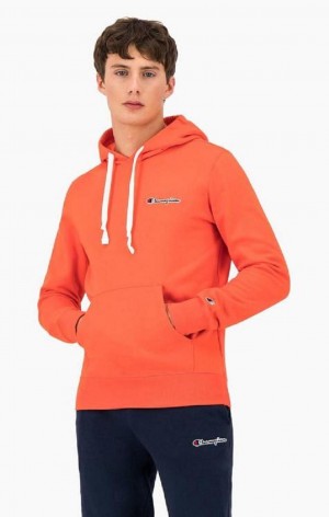 Champion Small Script Logo Hoodie Mikina s Kapucnou Panske Červené | 2937-QZVEP