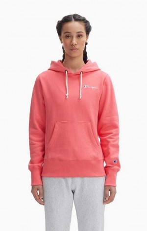 Champion Small Script Logo Hoodie Mikina s Kapucnou Damske Koralove | 7038-SHOVL