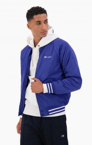 Champion Varsity Bomber Jacket Bundy Panske Tmavo Modre | 5024-GERAC