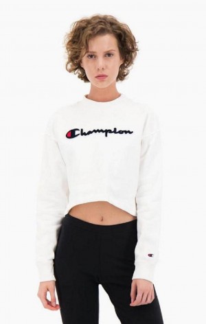 Champion Velvet Script Logo High Neck Sweatshirt Mikiny Damske Ruzove | 8937-DWOQR