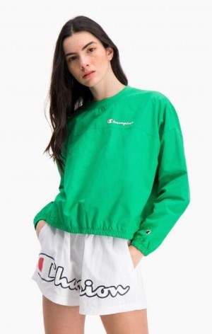 Champion Vody Repellent Script Logo Tracking Sweatshirt Mikiny Damske Svetlo Zelene | 9163-OFDNJ