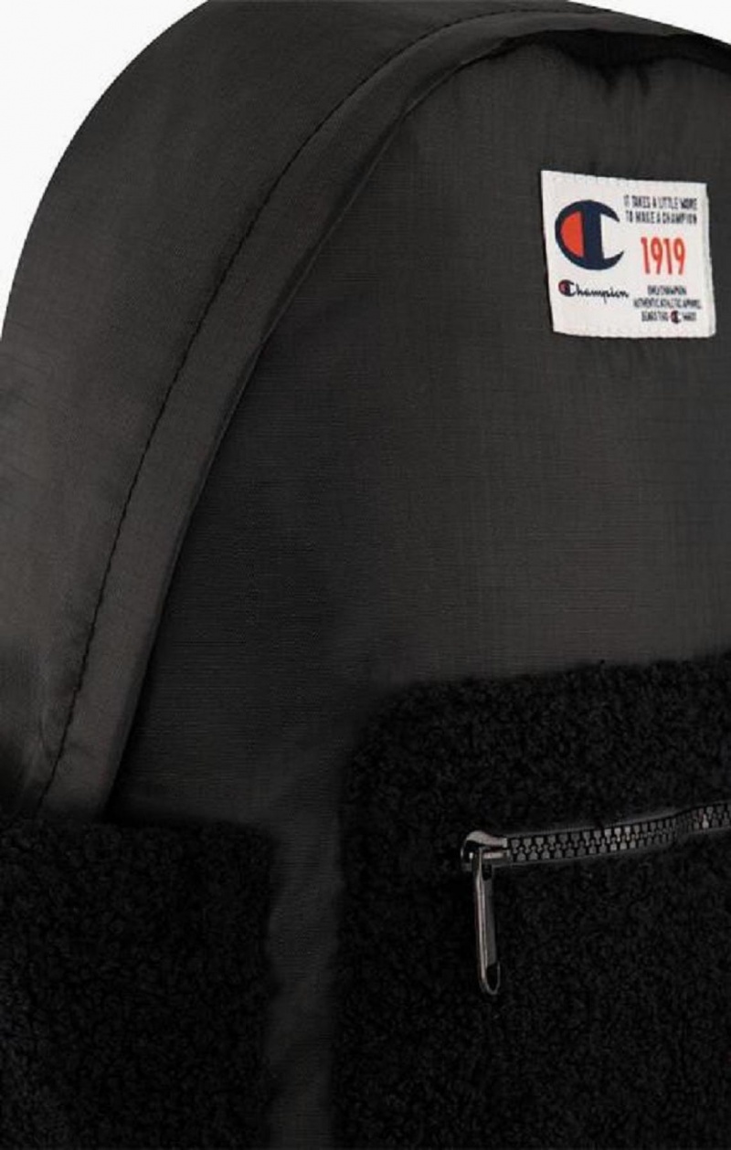 Champion 1919 Logo Teddy Backpack Tasky Panske Čierne | 6912-WRFJU