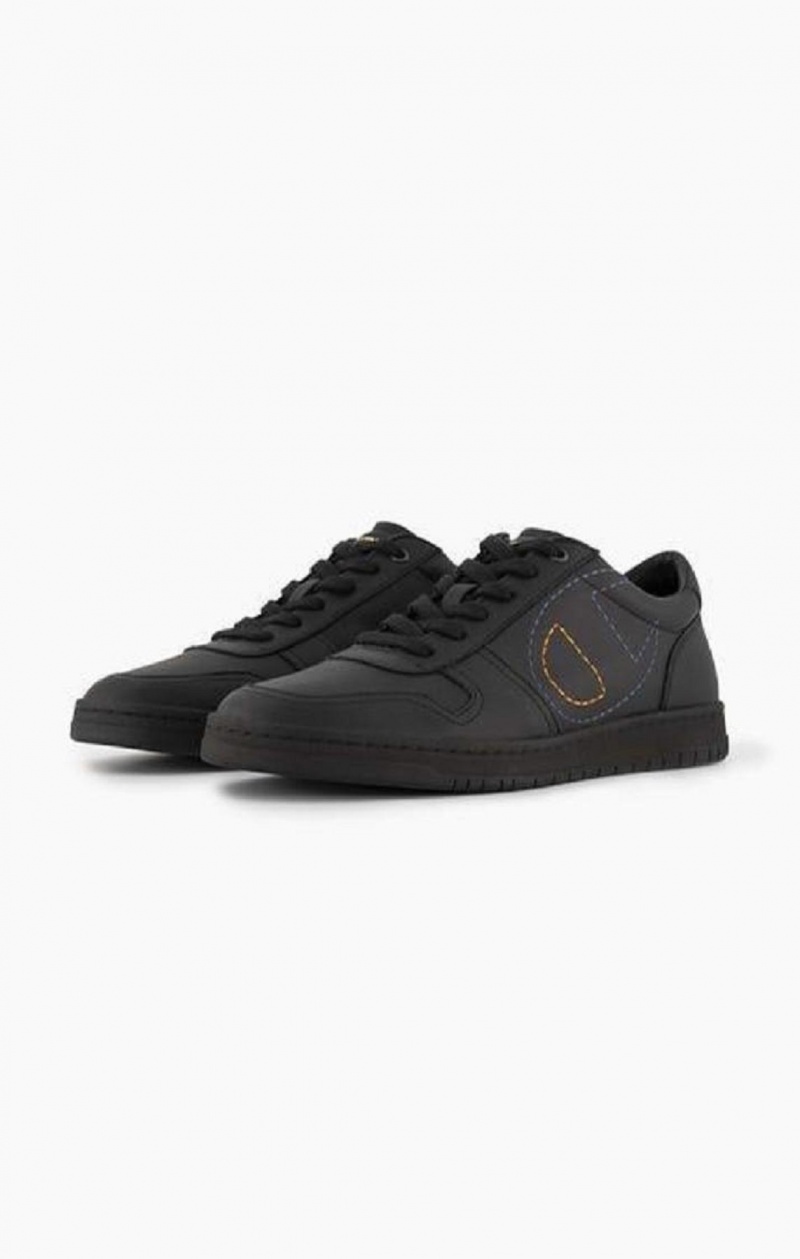 Champion 919 Low Logo Outline Trainers Tenisky Panske Čierne | 8056-FVKPG