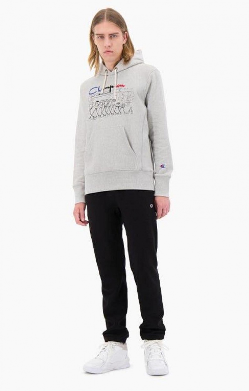 Champion Archive Centenary Print Reverse Weave Hoodie Mikina s Kapucnou Panske Svetlo Siva | 7830-GRKTW