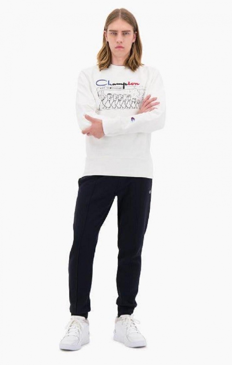 Champion Archive Print Reverse Weave Sweatshirt Mikiny Panske Biele | 7021-PFRHX