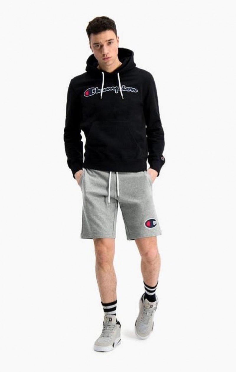 Champion C Logo Bavlnene Terry Bermuda Shorts Kratasy Panske Tmavo Siva | 4357-OIEFB